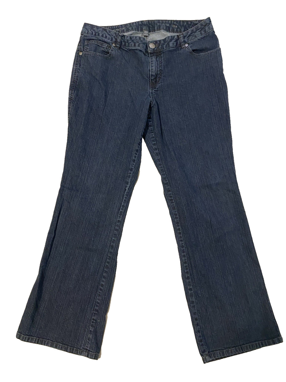 Avenue Denim Womens Bootcut Jeans Size 16 Average Dark Denim High Rise 35"x31"